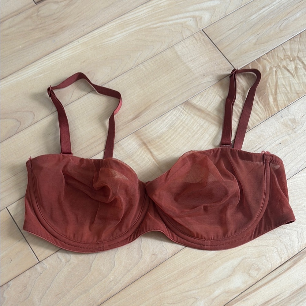 SKIMS Rust Mesh Bra